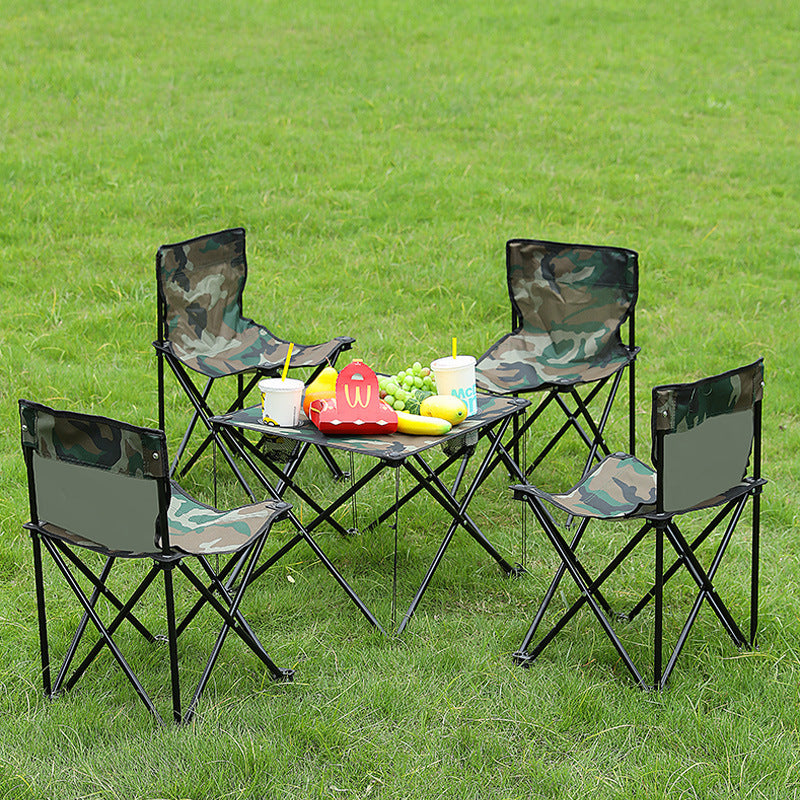 Portable folding table and chairs set