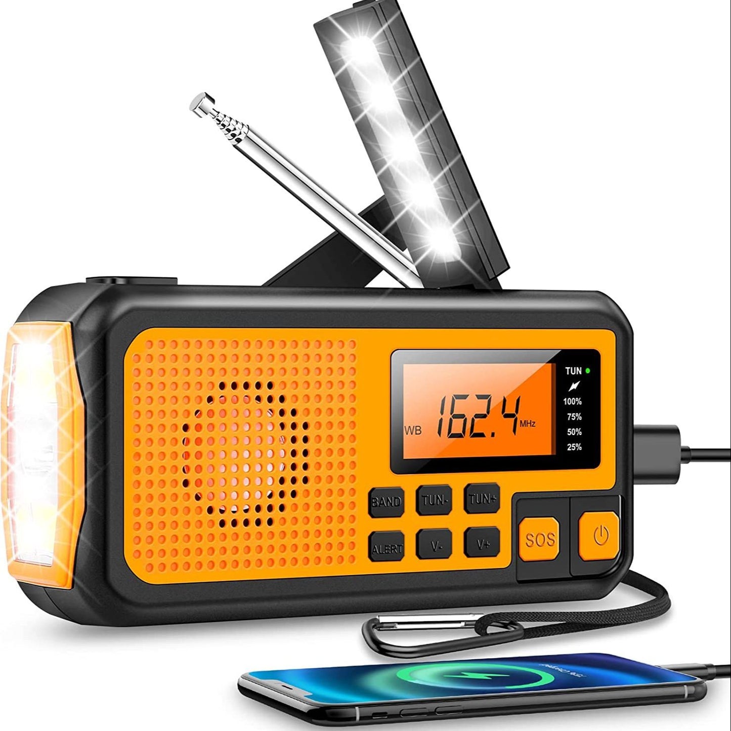 Solar Hand-Powered Emergency Multifunctional Radio