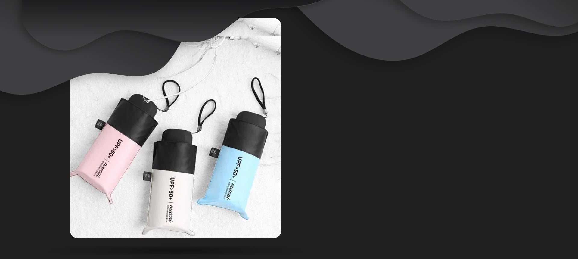 Compact folding mini umbrella with UV protection and travel pouch