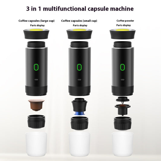 Compact coffee maker with grinder