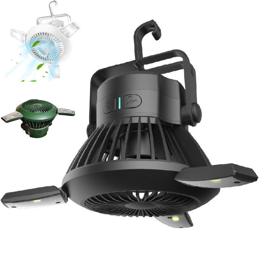 Portable solar camping fan and light 