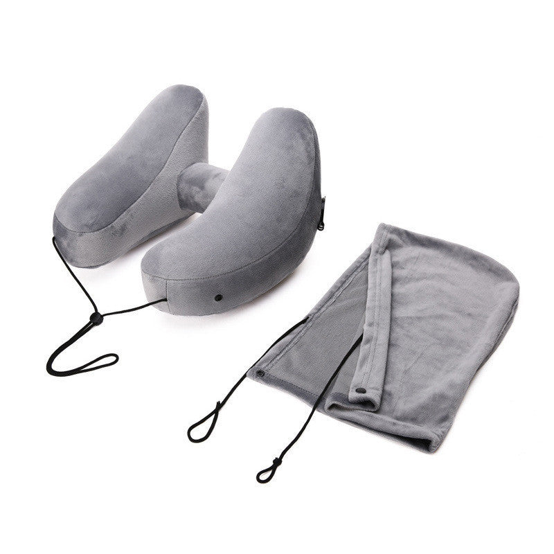 Inflatable Hooded Travel Pillow