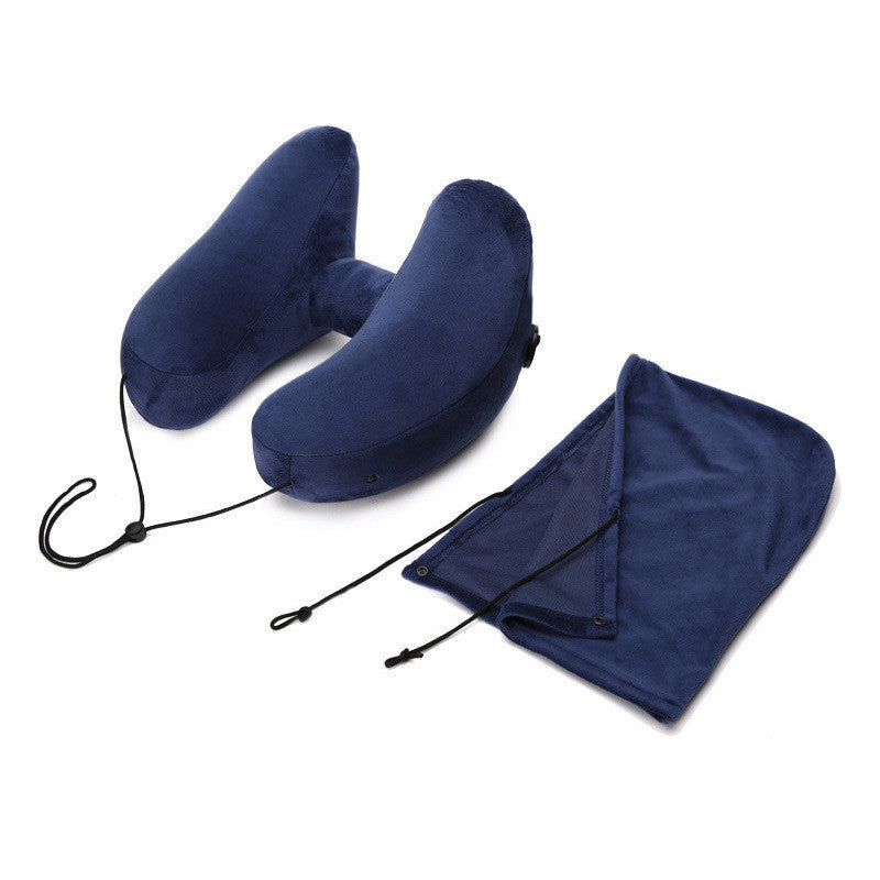 Inflatable Hooded Travel Pillow