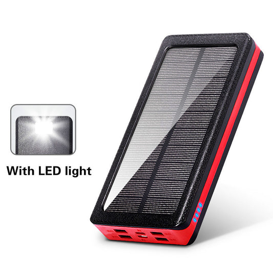 Rechargeable solar power bank with LED