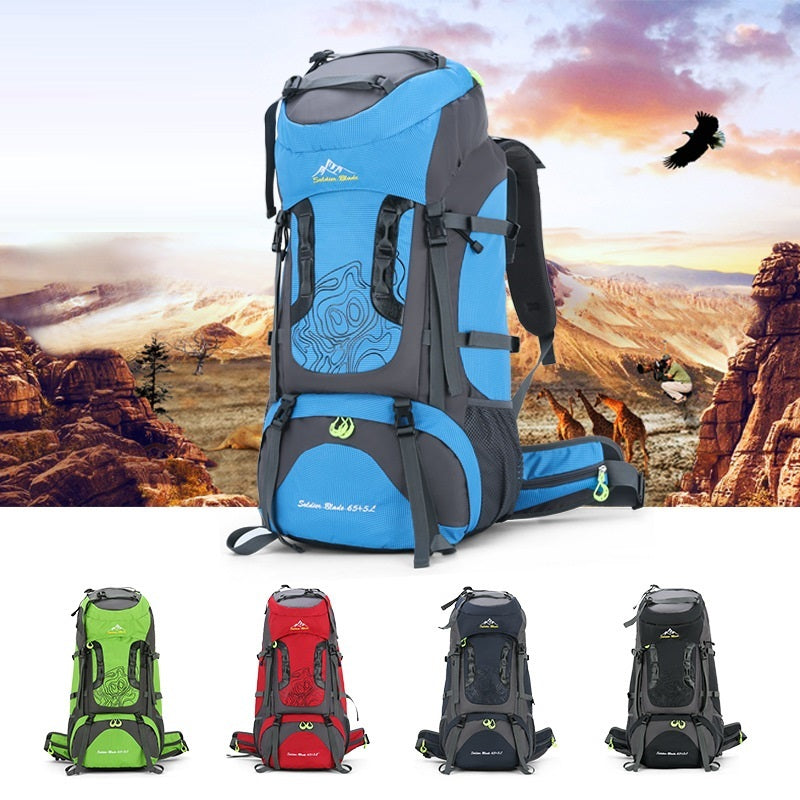 Waterproof hiking and camping backpack with multiple compartments