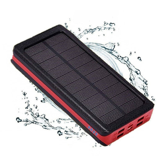 Portable solar power bank with USB charging ports