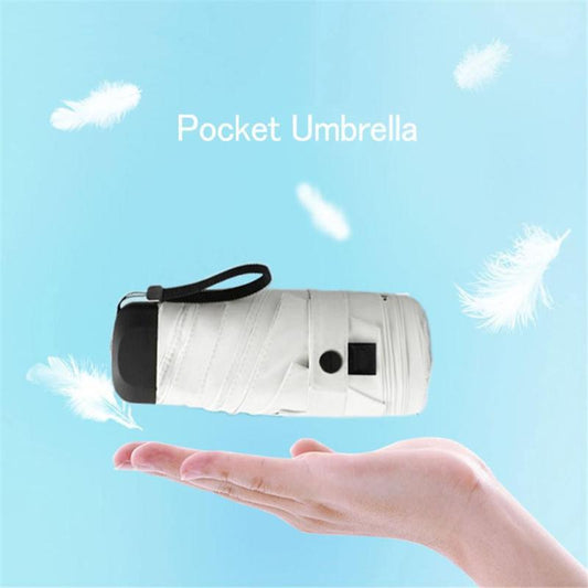 Compact folding mini umbrella with UV protection and portable pouch