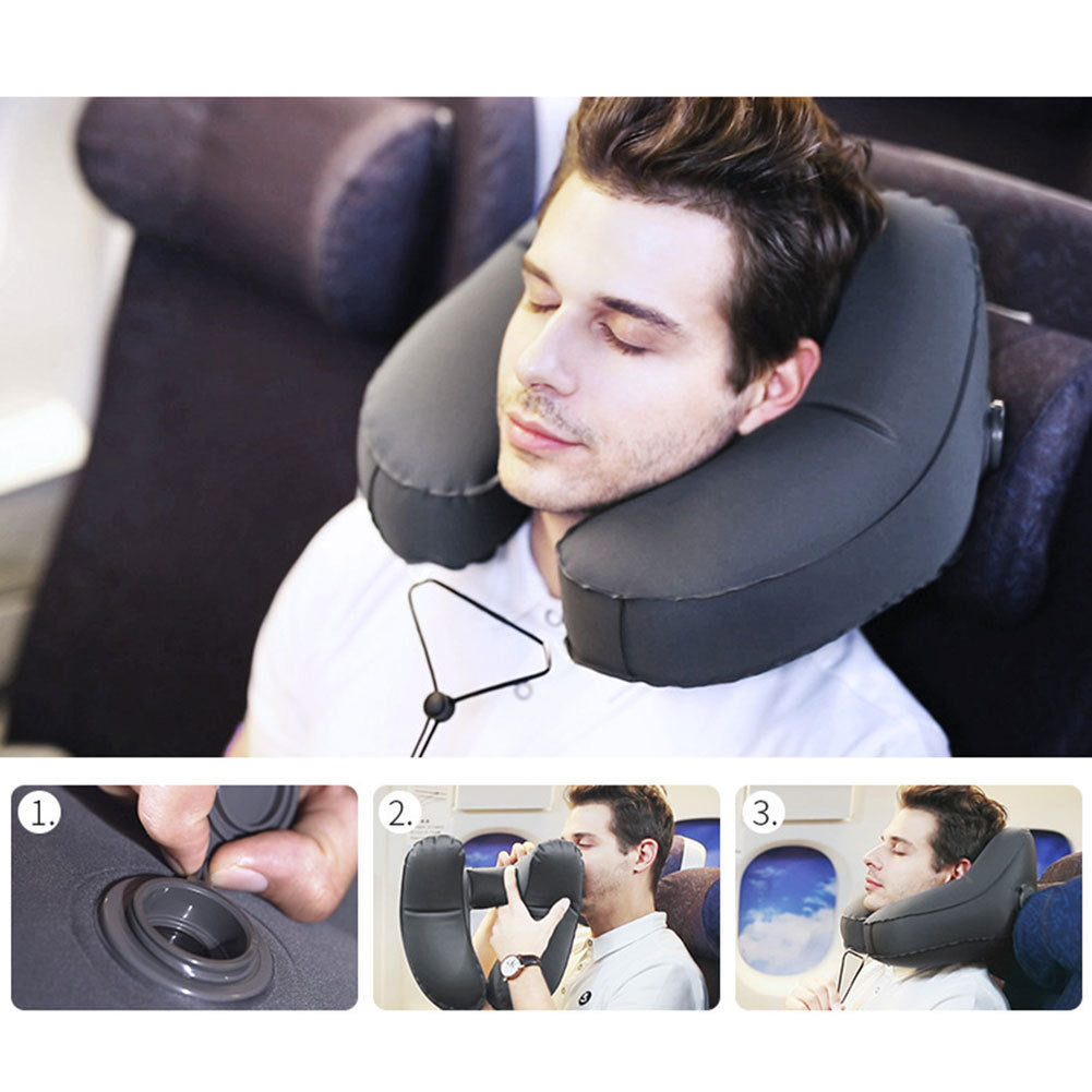 Inflatable Hooded Travel Pillow