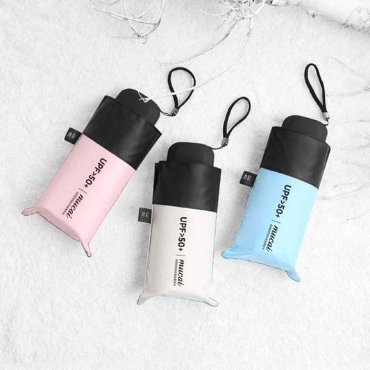 Anti-UV mini umbrella with travel pouch